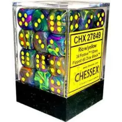 Outlet 🌟 Chessex 6-Sided d6 Festive Rio with Yellow 12mm Dice Pack #27849 😍
