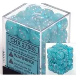Best reviews of 🧨 Chessex 6-Sided d6 Cirrus Aqua with Silver 12mm Dice Pack #27865 ⌛