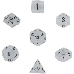 Best reviews of 🎁 Chessex Frosted Clear Dice with Black Numbers Polyhedral 7-Die Dice Set 🧨