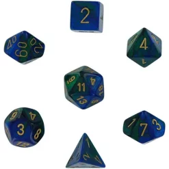 Best deal 🧨 Chessex Gemini Blue & Green Dice with Gold Numbers Polyhedral 7-Die Dice Set ⌛