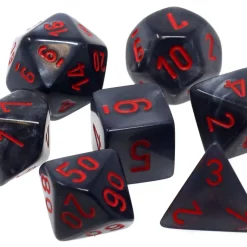 Buy 🛒 Chessex Velvet Black with Red Numbers Polyhedral 7-Die Dice Set ❤️