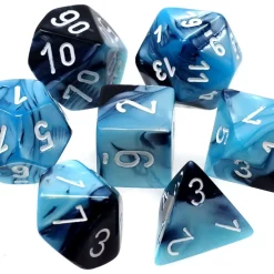 Deals 😀 Chessex Gemini Black-Shell with White Numbers Polyhedral 7-Die Dice Set ❤️