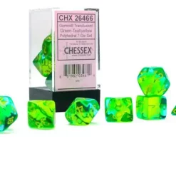 Best deal 😀 Chessex Gemini Green-Teal / Yellow Polyhedral 7-Die Dice Set #26466 😉