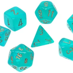 Top 10 ✨ Chessex Borealis Teal / Gold Luminary Polyhedral 7-Die Dice Set #27585 🔥