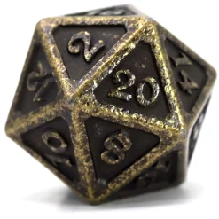 Buy 😍 Mythica Dire Dark Gold D20 Metal Polyhedral Die 👍