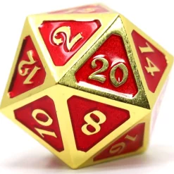 Cheap 🔔 Mythica Dire Gold Ruby D20 Metal Polyhedral Die 😉