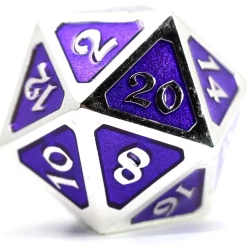 Coupon ⌛ Mythica Dire Platinum Amethyst D20 Metal Polyhedral Die 👏
