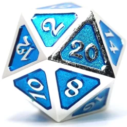 Hot Sale 🎁 Mythica Dire Platinum Aquamarine D20 Metal Polyhedral Die ⌛