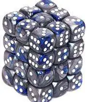 Deals 🎁 Chessex 6-Sided d6 Gemini 12mm Dice Pack #26823 [Blue-Steel & White] 👏
