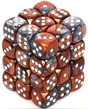 Deals ⭐ Chessex 6-Sided d6 Gemini 12mm Dice Pack #26824 [Copper-Steel & White] 🤩