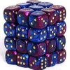 Buy 😉 Chessex 6-Sided d6 Gemini 12mm Dice Pack #26828 [Blue-Purple & Gold] 🔔