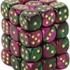 Hot Sale 🥰 Chessex 6-Sided d6 Gemini 12mm Dice Pack #26834 [Green-Purple & Gold] 👏