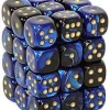 Buy 💯 Chessex 6-Sided d6 Gemini 12mm Dice Pack #26835 [Black-Blue & Gold] 🧨