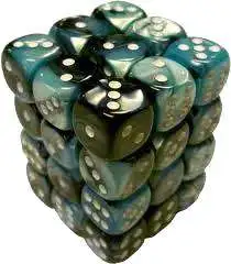 Wholesale 🛒 Chessex 6-Sided d6 Gemini 12mm Dice Pack #26846 [Black-Shell & White] 🛒