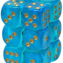 Best reviews of 🤩 Chessex 6-Sided d6 Borealis Luminary 16mm Dice Pack #27686 [Teal/Gold] 🧨