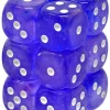 Promo 🛒 Chessex 6-Sided d6 Borealis Luminary 16mm Dice Pack #27777 [Purple/White] 😀