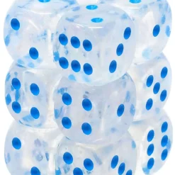 Best Pirce 🛒 Chessex 6-Sided d6 Borealis Luminary 16mm Dice Pack #27781 [Icicle / Light Blue] 😀