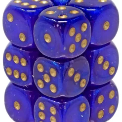 Best Pirce 🔥 Chessex 6-Sided d6 Borealis Luminary 16mm Dice Pack #27787 [Royal Purple/Gold] 😍