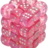 Best Pirce ✨ Chessex 6-Sided d6 Borealis 12mm Dice Pack #27804 [Pink & Silver] ✨