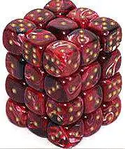 Deals ⭐ Chessex 6-Sided d6 Vortex 12mm Dice Pack #27834 [Burgandy & Gold] 🌟