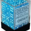 Flash Sale 😀 Chessex 6-Sided d6 Cirrus 12mm Dice Pack #27846 [Light Blue & White] 🔔