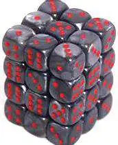 Promo 🎁 Chessex 6-Sided d6 Velvet 12mm Dice Pack #27878 [Black & Red] ⭐