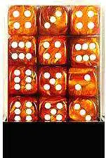 Outlet 🎉 Chessex 6-Sided d6 Lustrous 12mm Dice Pack #27892 [Bronze & White] 🎁