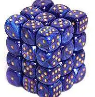 New 😉 Chessex 6-Sided d6 Lustrous 12mm Dice Pack #27897 [Purple & Gold] 🌟