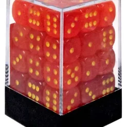 Flash Sale 🌟 Chessex 6-Sided d6 Ghostly Glow 12mm Dice Pack #27923 [Orange & Yellow] 🤩