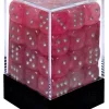 Brand new ✔️ Chessex 6-Sided d6 Ghostly Glow 12mm Dice Pack #27924 [Pink & Silver] ⌛