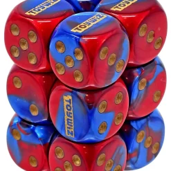 Best deal ✔️ Chessex Toywiz 6-Sided d6 Gemini Blue-Red with Gold 16mm Dice Pack ❤️
