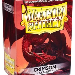 Deals 💯 Card Supplies Dragon Shield Crimson Classic Standard Card Sleeves [100 Count] 🛒