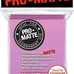 Outlet 🥰 Ultra Pro Card Supplies Non-Glare Pro-Matte Pink Standard Card Sleeves [50 Count] 😀