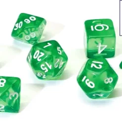 Coupon 🤩 Sirius Dice Translucent Green Polyhedral 7-Die Dice Set ✔️
