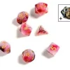 Coupon 😀 Sirius Dice Marble Pink, Black & Red Polyhedral 7-Die Dice Set 🛒