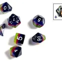 Flash Sale 👏 Sirius Dice Pink, Green & Blue Polyhedral 7-Die Dice Set 😀