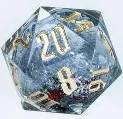 New 🧨 Sirius Dice Large D20 Snow Globe [Gold Ink, Silver Glitter, Red and Green Snowf] 😀