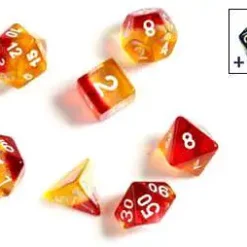 Outlet 😀 Sirius Dice Yellow & Red Polyhedral 7-Die Dice Set 🌟