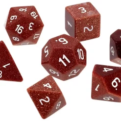 Budget 🌟 Ultra Pro Gemstone Dice Gold Sandstone Polyhedral 7-Die Dice Set ✨